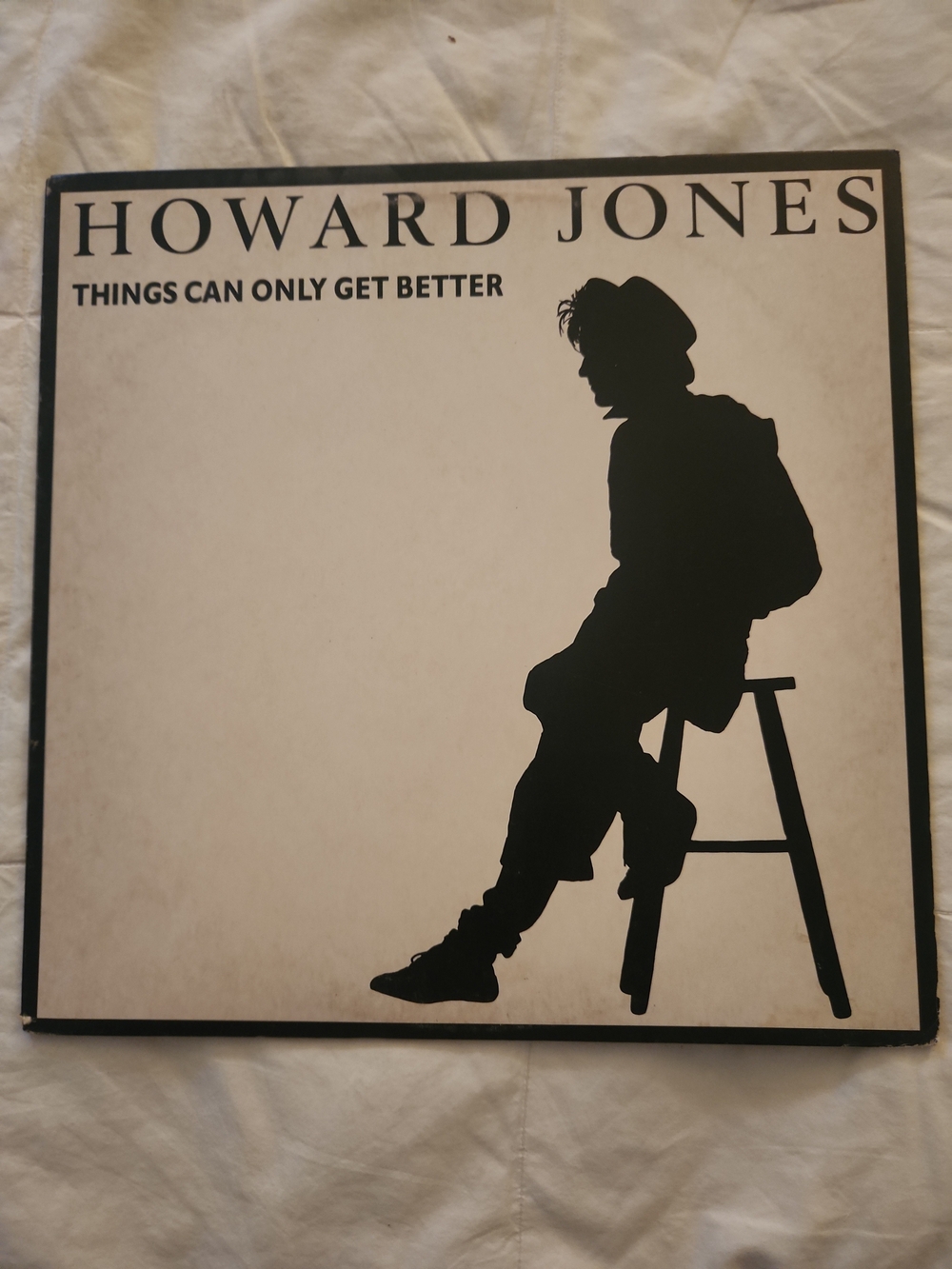 Howard Jones "Things Can Only Get Better" Album Cover - Black & White VG++
